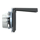 Merten Schutzkontakt-Steckdose mit Klappdeckel und erhöhtem Berührungsschutz, Unterputz, 16 Ampere anthrazit, Retail