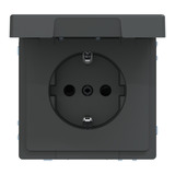 Merten Schutzkontakt-Steckdose mit Klappdeckel und erhöhtem Berührungsschutz, Unterputz, 16 Ampere anthrazit, Retail