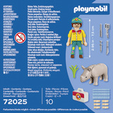 PLAYMOBIL 72025 DuoPack Tierpfleger mit Nashorn, Konstruktionsspielzeug 