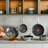 Tefal  Pfannen-Set Edelstahl Emotion, 2-teilig schwarz/edelstahl, Ø 28cm, Ø 24cm