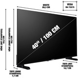 Telefunken XF40TP900S, LED-Fernseher 102 cm (40 Zoll), schwarz, FullHD, TiVo OS-Betriebssystem