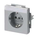 Busch-Jaeger Steckdosen Einsatz mit Beschriftungsfeld 2 Pol plus Erde 16 Ampere aluminium, Retail