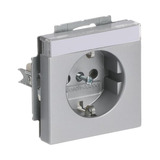 Busch-Jaeger Steckdosen Einsatz mit Beschriftungsfeld 2 Pol plus Erde 16 Ampere aluminium, Retail