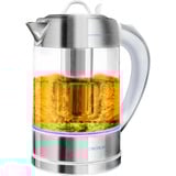 Cecotec ThermoSense 370 Clear Electric Kettle, Wasserkocher edelstahl/transparent, 2.200 Watt, 1,7 Liter
