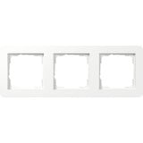 Gira Abdeckrahmen dreifach, E1 System 55, seidenmatt, bruchsicher, Kunststoff, matt weiß (matt), Retail
