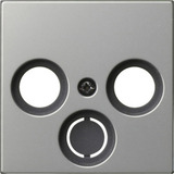 Gira Abdeckung für Koaxial-Antennensteckdose, drittes Loch ausbrechbar edelstahl, Retail