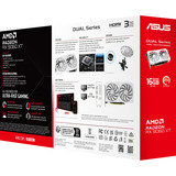 ASUS Radeon RX 9060 XT DUAL WHITE Edition 16GB, Grafikkarte weiß