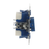 Busch-Jaeger Doppeltaster-Einsatz einpolig mit 2 Schließern, Unterputz, 250 Volt, 10 Ampere blau, Retail