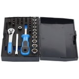 GEDORE Steckschlüssel-Satz 1/4", 37-teilig, Werkzeug-Set mit Hebel-Umschaltknarre