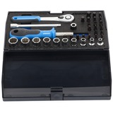 GEDORE Steckschlüssel-Satz 1/4", 37-teilig, Werkzeug-Set mit Hebel-Umschaltknarre