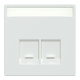 Merten Zentralplatte 2fach mit Schriftfeld und integrierten Verschlussschiebern weiß, Retail