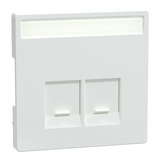 Merten Zentralplatte 2fach mit Schriftfeld und integrierten Verschlussschiebern weiß, Retail