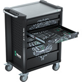 Wera 9705 Tool Rebel Werkstattwagen Stainless 1, mit Bestückung, Werkzeugwagen schwarz/silber, 177-teilig, im exklusiven Tool Rebel Design