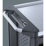 Wera 9705 Tool Rebel Werkstattwagen Stainless 1, mit Bestückung, Werkzeugwagen schwarz/silber, 177-teilig, im exklusiven Tool Rebel Design