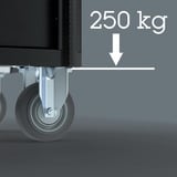 Wera 9705 Tool Rebel Werkstattwagen Stainless 1, mit Bestückung, Werkzeugwagen schwarz/silber, 177-teilig, im exklusiven Tool Rebel Design