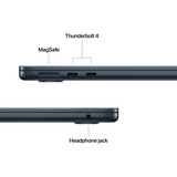 Apple MacBook Air 34,5 cm (13,6") 2025 CTO, Notebook schwarz, 16 GB, 512 GB (512 GB SSD), M4, MacOS, Amerikanisch