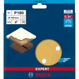 Bosch Professional Expert C470 Schleifblatt, Ø 150mm, K180 5 Stück, für Exzenterschleifer