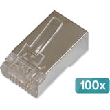 Digitus CAT.6 Modularstecker für Rundkabel, geschirmt, 100 Stück Pass through Stecker