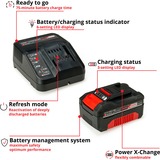 EINHELL Power-X-Change Starter-Kit A1, 18Volt 4Ah, Set schwarz/rot, Akku + Ladegerät