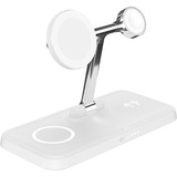 Hyper HyperJuice Next Qi2 4-in-1 Magnetische Ladestation weiß/silber