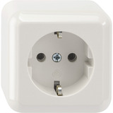 Merten Schutzkontakt-Steckdose mit Berührungsschutz Aufputz weiß, Retail