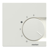 Merten Zentralplatte für Raumtemperaturregler-Einsatz, besonders flache Bauform, glänzend weiß (glänzend), Retail
