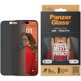 PanzerGlass Privacy Displayschutz Ultra-Wide Fit, Schutzfolie transparent, iPhone 15 Pro, EasyAligner
