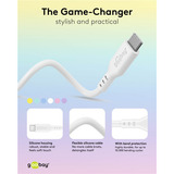 goobay USB 2.0 Silikonkabel weiß, USB-C Stecker > USB-C Stecker weiß, 1,5 Meter, PD 60 Watt