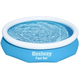 Bestway Fast Set Aufstellpool-Set, Ø 305cm x 66cm, Schwimmbad blau/weiß, mit Filterpumpe