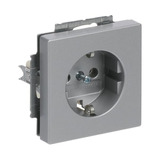 Busch-Jaeger Steckdosen-Einsatz Schuko 2 Pol plus Erde 16 Ampere 250 Volt Typ 20 EUC-83 aluminium, Retail