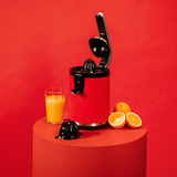 Cecotec Entsafter Xqueeze Retro Juice 600 Red, Zitruspresse edelstahl/schwarz, 600 Watt, direkter Saftauslauf