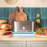 Cecotec Langschlitz-Toaster Shine&Toast Extra Double edelstahl, 1.400 Watt, für 4 Scheiben Toast