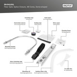Digitus LWL-Dome Muffe, für 48 Fasern, Gehäuse schwarz