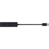 ICY BOX IB-HUB1419-LAN, USB-Hub schwarz