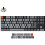 Keychron K8, Gaming-Tastatur schwarz/grau, DE-Layout, Gateron Brown, Hot-Swap, RGB