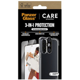 PanzerGlass Flagship 3-in-1 Set transparent/weiß, Samsung Galaxy A56 5G, QI-kompatibel, EasyAligner