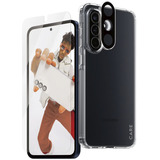 PanzerGlass Flagship 3-in-1 Set transparent/weiß, Samsung Galaxy A56 5G, QI-kompatibel, EasyAligner