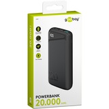 goobay Schnelllade-Powerbank 20.000 mAh schwarz, PD, Quick Charge 3.0, Super Charge