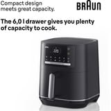 Braun 2-in-1 Heißluftfritteuse MultiFry 5, HF 5054I schwarz, 2.000 Watt, Korb 6,0 Liter
