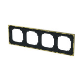 Busch-Jaeger Rahmen vierfach mit Dekorring gold, Retail