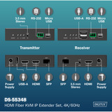 Digitus HDMI Fiber KVM IP Extender Set, KVM-Switch schwarz, 4K/60Hz