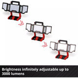 EINHELL Akku-Lampe TP-CL 18/3000 Li Set - Solo, Baustrahler rot, ohne Akku und Ladegerrät, inkl. Stativ