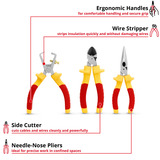 EINHELL VDE-Zangen-Set, 3-teilig  rot/gelb, 160 mm