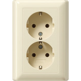 Gira Schutzkontakt-Doppelsteckdose mit Vollplatte für Gerätedose kompakt weiß, Retail