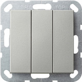 Gira Taster dreifach Schließer einpolig zehn Ampere lackiert edelstahl, Retail
