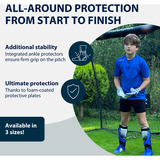 HUDORA Schienbeinschützer mit Knöchelschutz, Protektoren grau, Größe S