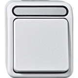 Merten Aus- und Wechselschalter 1-polig mit Wippe, Aufputz, Steckklemme, 10 Ampere, IP44 weiß (matt), Retail