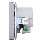 Merten Schutzkontakt Steckdose mit USB Ladegerät edelstahl, Retail