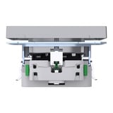 Merten Schutzkontakt Steckdose mit USB Ladegerät edelstahl, Retail