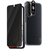 PanzerGlass Flagship 3-in-1 Privacy Set transparent/weiß, Samsung Galaxy A36 5G, QI-kompatibel, EasyAligner